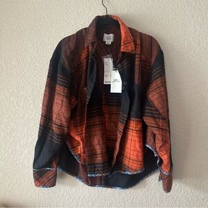 Urban Outfitters orange & black flannel shirt #NWT still with tags